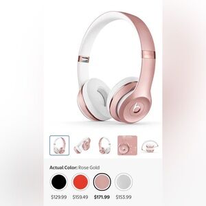 Solo Beats by Dre Rose Gold Over-Ear Headphones